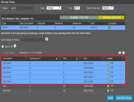 ME4 Storage Manager GUI 创建虚拟磁盘组